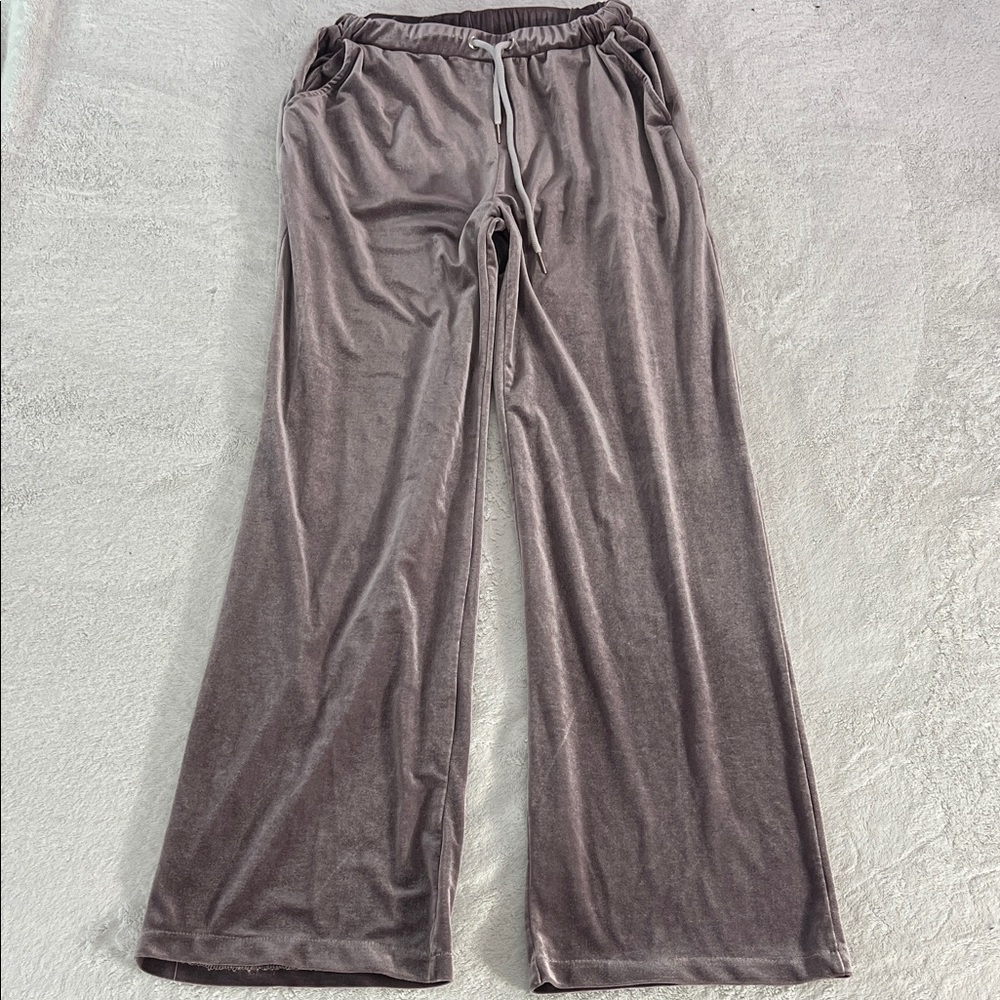 Missguided Gray Velvet Track Pants